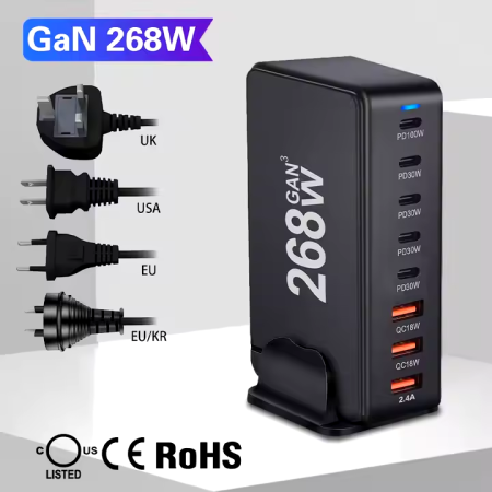 268W Multi-ports USB Type C Fast Charger Mobile Phone