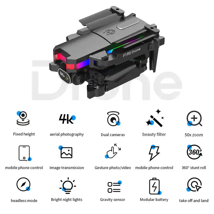 F190 4K HD dual Camera mini drone details