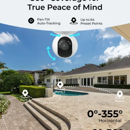 Reolink 4K 8MP PoE Security Camera 360° pan-tilt Auto Tracking IP Camera Smart AI Detection Color Night Vision Two-Way Audio